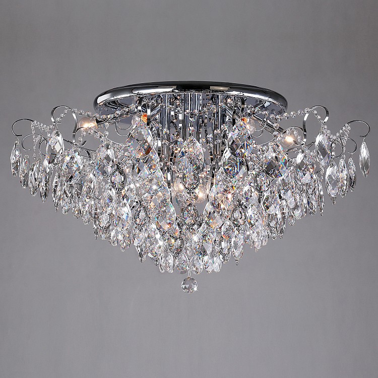 Светильник потолочный Eurosvet 10081/12 хром / прозрачный хрусталь