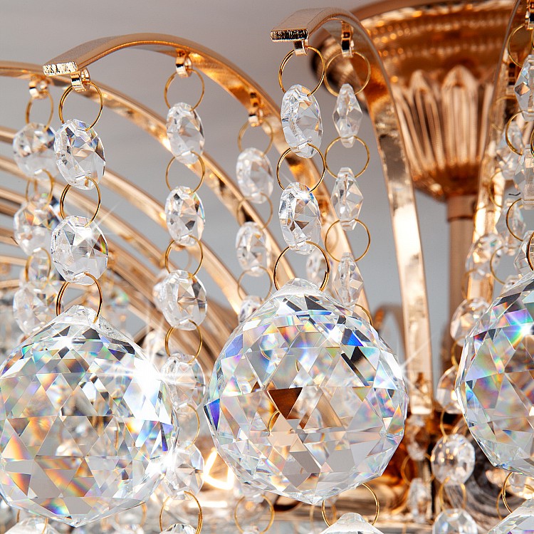 Светильник потолочный Eurosvet Ostiniya 3299/9 золото / прозрачный хрусталь