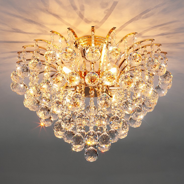 Светильник потолочный Eurosvet Ostiniya 3299/6 золото / прозрачный хрусталь