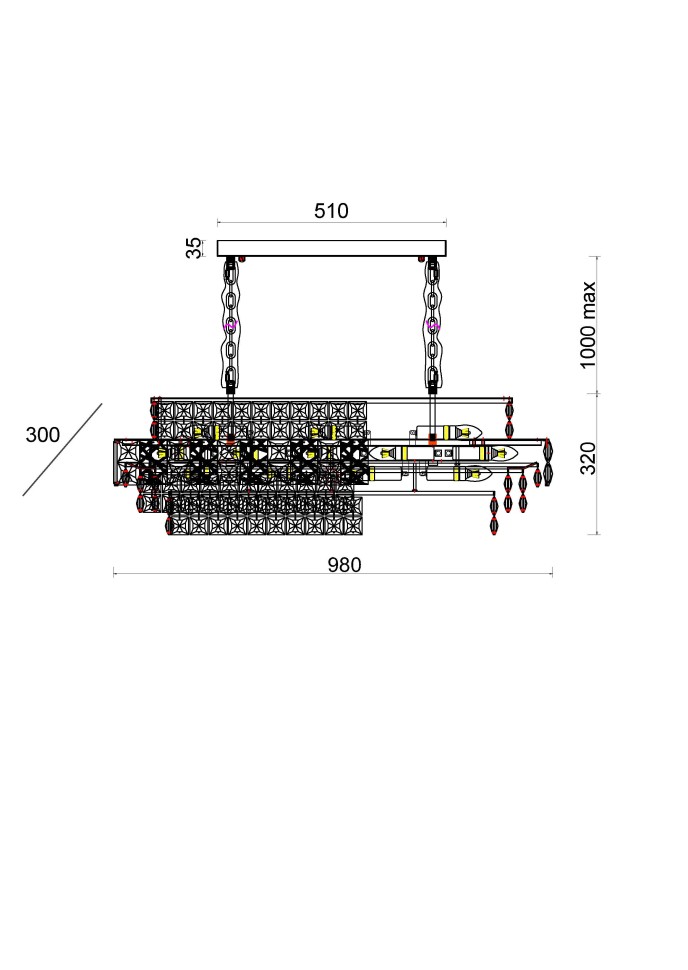 Люстра подвесная Majeste Gold FL1060-17P