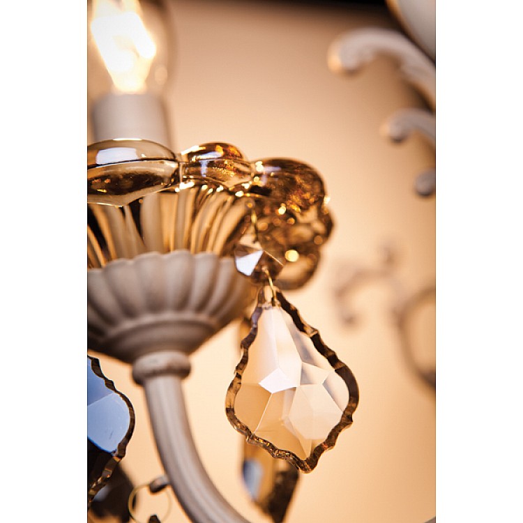 Светильник подвесной Eurosvet Elisha 3281/5 белый с золотом / тонированный хрусталь