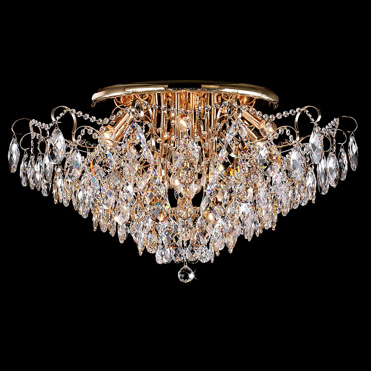 Светильник потолочный Eurosvet 10081/12 золото / прозрачный хрусталь