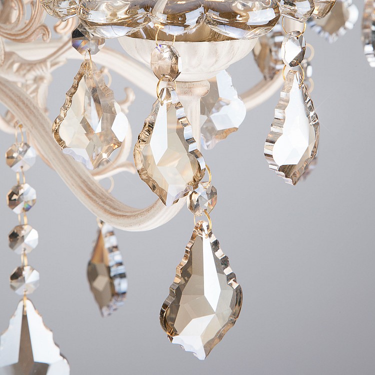 Светильник подвесной Eurosvet Elisha 3281/5 белый с золотом / тонированный хрусталь