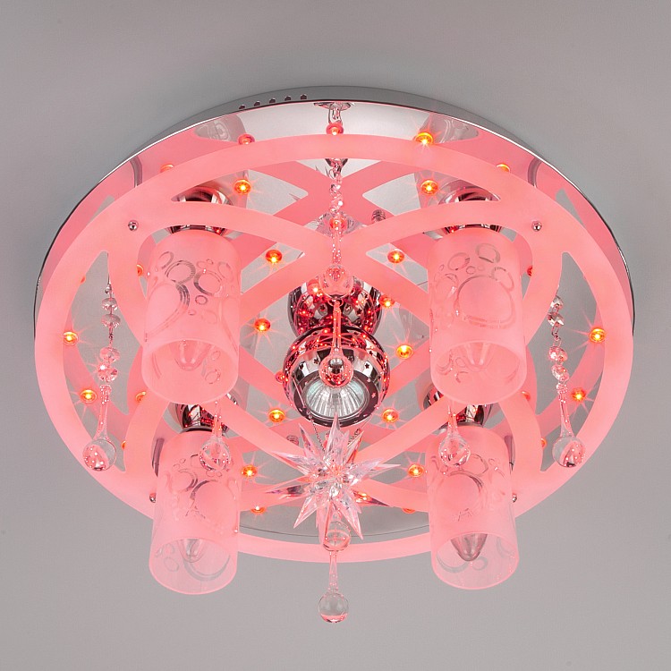 Светильник потолочный Eurosvet Persey 70202/5 хром / синий + красный + фиолетовый