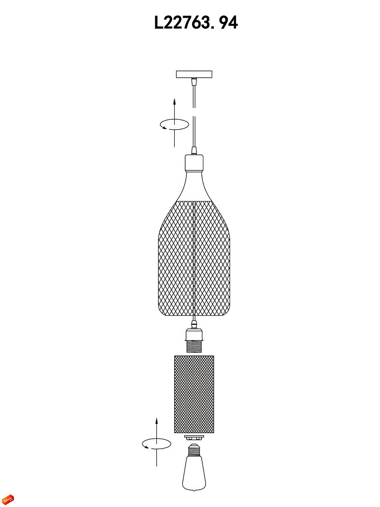 Светильник подвесной L'Arte Luce Diamond L22763.94