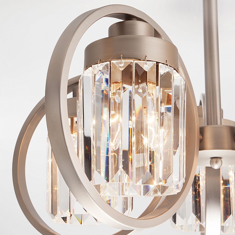 Светильник потолочный Eurosvet Loraine 10095/5 сатин-никель/прозрачный хрусталь Strotskis