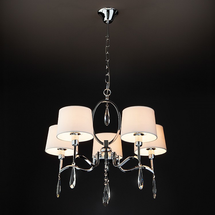 Светильник подвесной Eurosvet Madera 10127/5 хром/прозрачный хрусталь Strotskis Smart (10093/5)