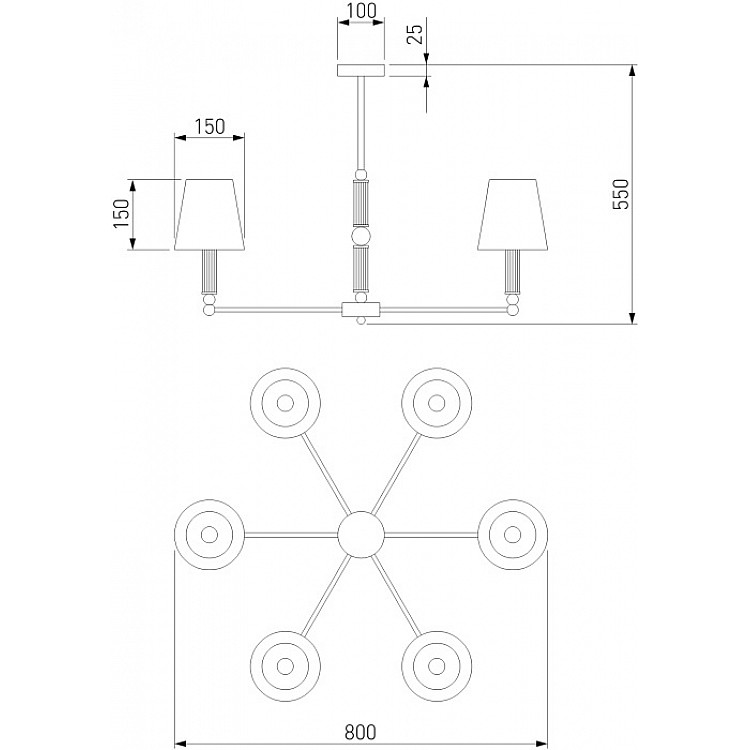 Люстра потолочная на штанге Eurosvet Conso 60145/6 хром