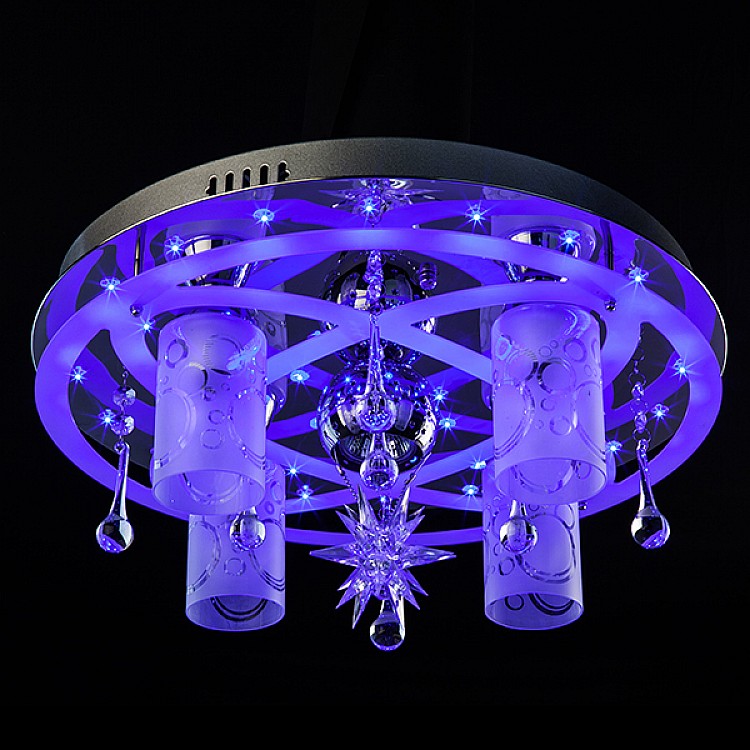 Светильник потолочный Eurosvet Persey 70202/5 хром / синий + красный + фиолетовый