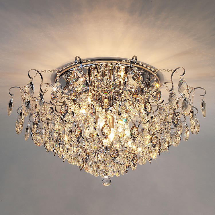 Светильник потолочный Eurosvet 10081/12 хром / прозрачный хрусталь