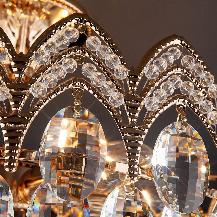 Светильник потолочный Eurosvet Malvina 3649/6 золото / прозрачный хрусталь