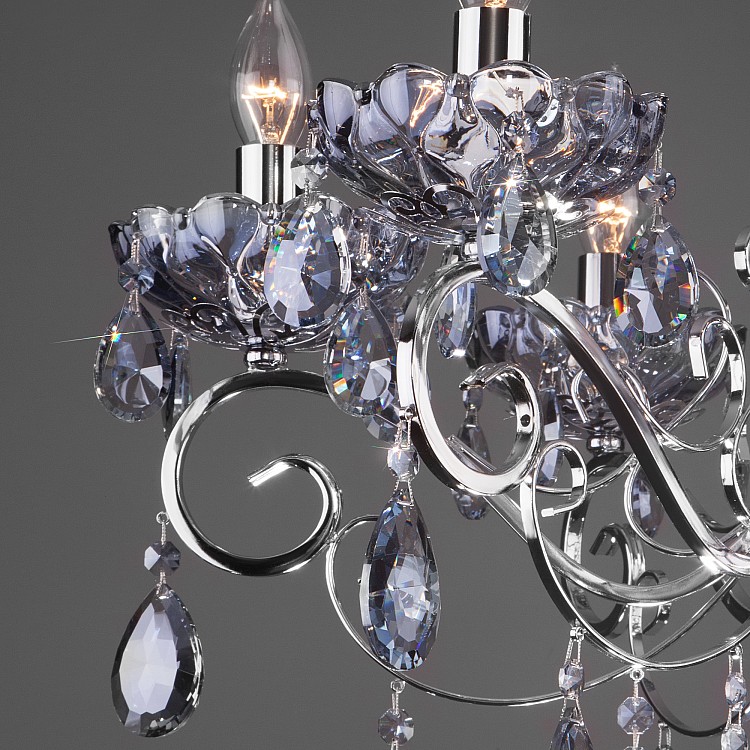 Светильник подвесной Eurosvet Escada 10109/6 хром/лазурный хрусталь Strotskis