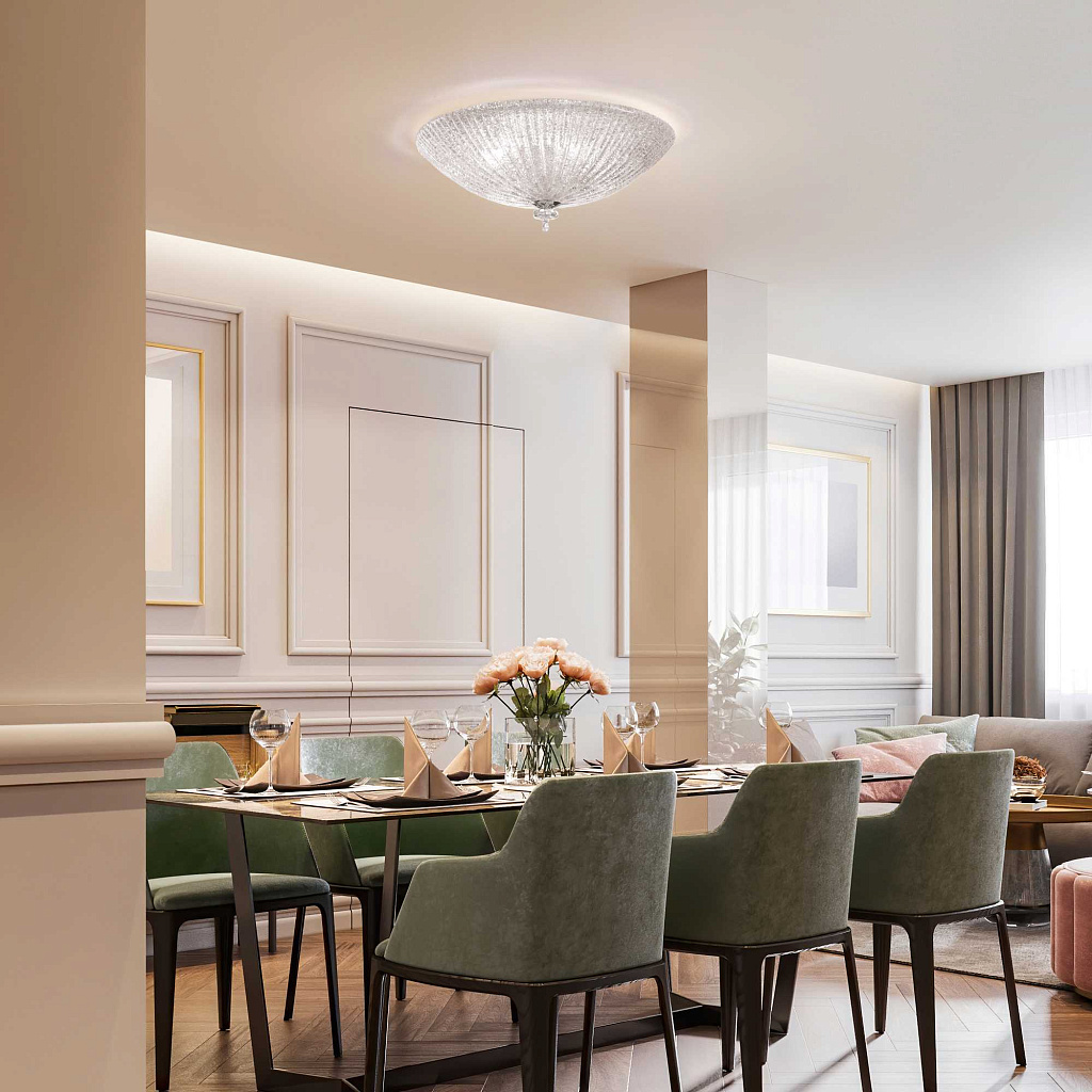 Светильник настенно-потолочный Ideal Lux Shell PL4 Trasparente 008615