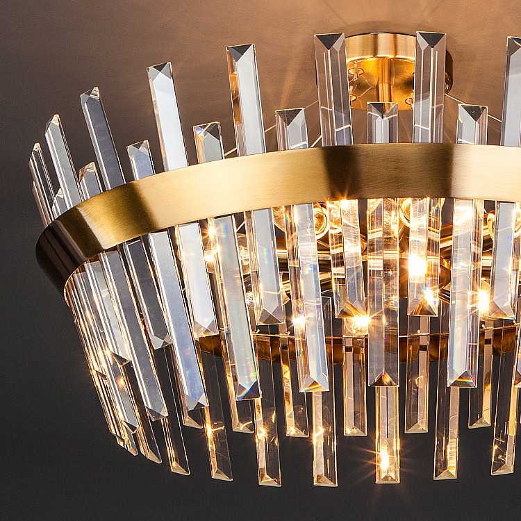 Светильник потолочный Eurosvet Steccato 10111/8 золотая бронза/прозрачный хрусталь Strotskis