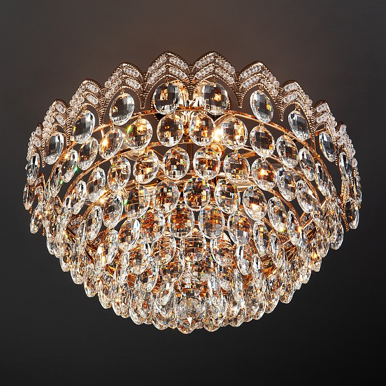 Светильник потолочный Eurosvet Malvina 3649/6 золото / прозрачный хрусталь