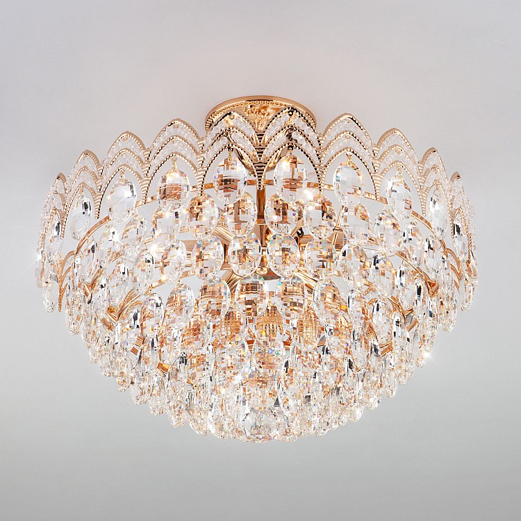 Светильник потолочный Eurosvet Malvina 3649/6 золото / прозрачный хрусталь