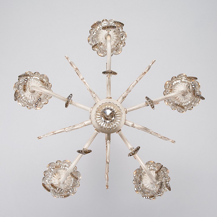 Светильник подвесной Eurosvet Elisha 3281/5 белый с золотом / тонированный хрусталь