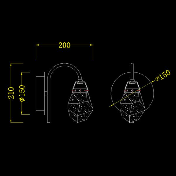 Бра Delight Collection Crystal rock MD-020B-wall gold