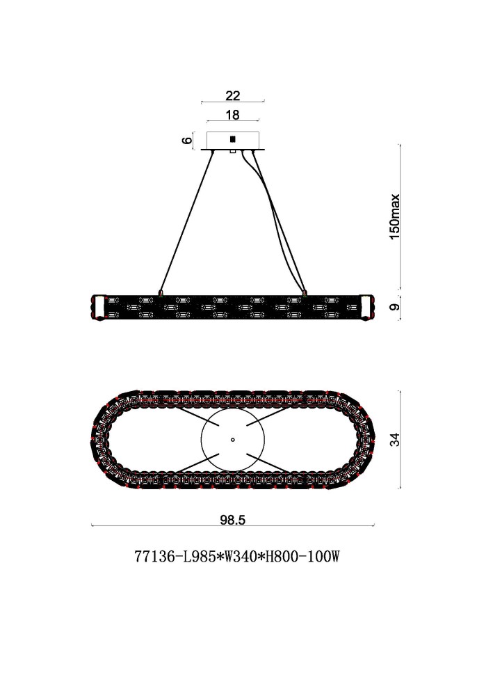 Люстра подвесная Festo Chrome FL1052-10PO