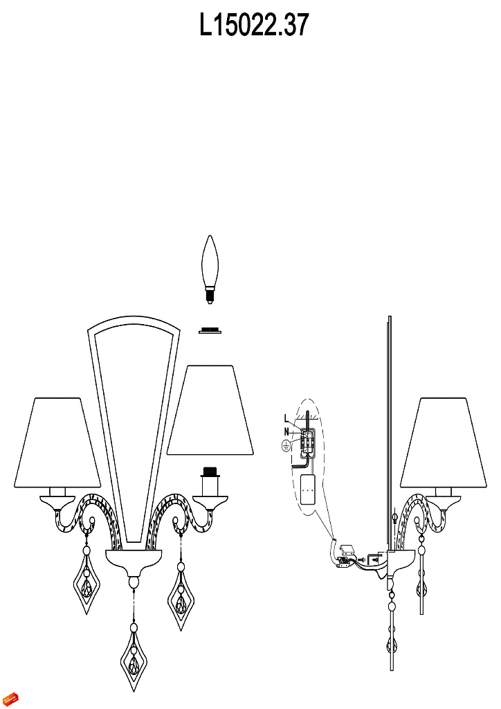 Бра L'Arte Luce Capri L15022.37