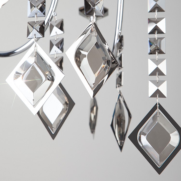 Светильник подвесной Eurosvet Telao 10120/8 хром/дымчатый хрусталь Strotskis Smart