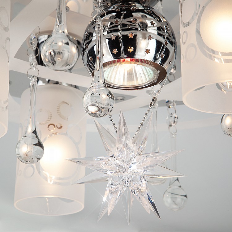 Светильник потолочный Eurosvet Persey 70202/5 хром / синий + красный + фиолетовый