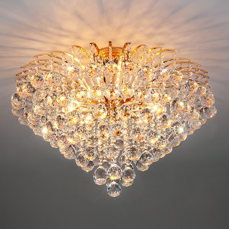 Светильник потолочный Eurosvet Ostiniya 3299/9 золото / прозрачный хрусталь