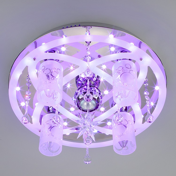 Светильник потолочный Eurosvet Persey 70202/5 хром / синий + красный + фиолетовый