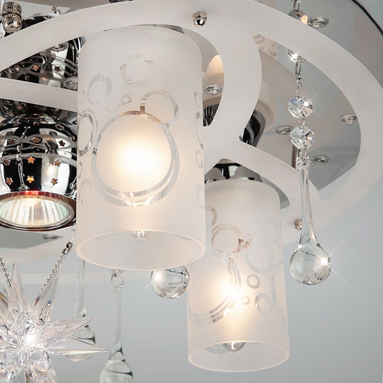 Светильник потолочный Eurosvet Persey 70202/5 хром / синий + красный + фиолетовый