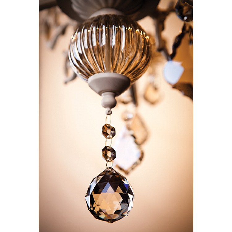 Светильник подвесной Eurosvet Elisha 3281/5 белый с золотом / тонированный хрусталь