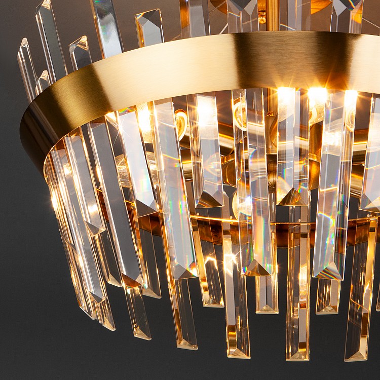 Светильник потолочный Eurosvet Steccato 10111/5 золотая бронза / прозрачный хрусталь Strotskis