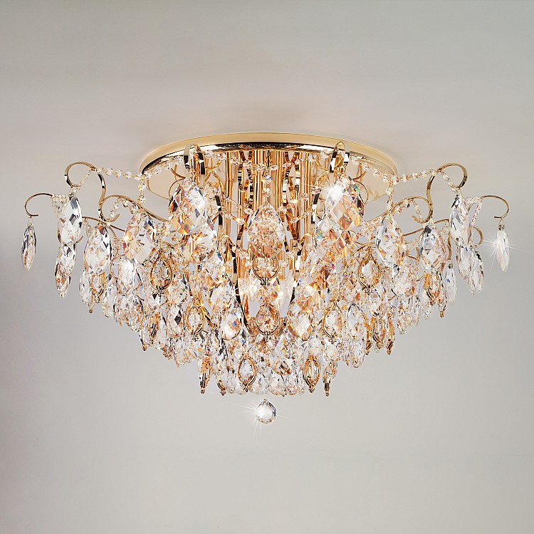 Светильник потолочный Eurosvet 10081/12 золото / прозрачный хрусталь