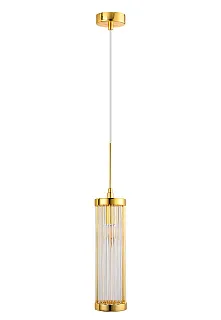 Светильник подвесной Crystal Lux TADEO SP1 D100 GOLD/TRANSPARENTE
