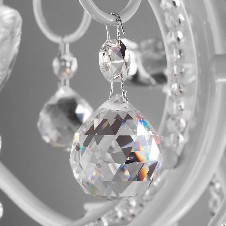 Светильник подвесной Eurosvet Brezza 10107/8 глянцевый белый/прозрачный хрусталь Strotskis