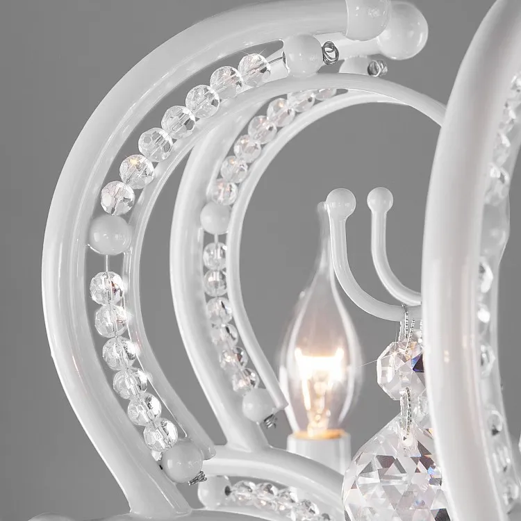 Светильник подвесной Eurosvet Brezza 10107/8 глянцевый белый/прозрачный хрусталь Strotskis