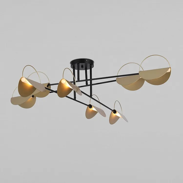 Люстра потолочная на штанге Eurosvet Grazia 70148/8 черный/золото