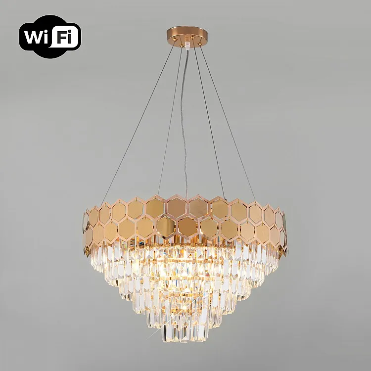 Светильник подвесной Eurosvet Ariana 10124/8 золото/прозрачный хрусталь Strotskis Smart (10113/8)