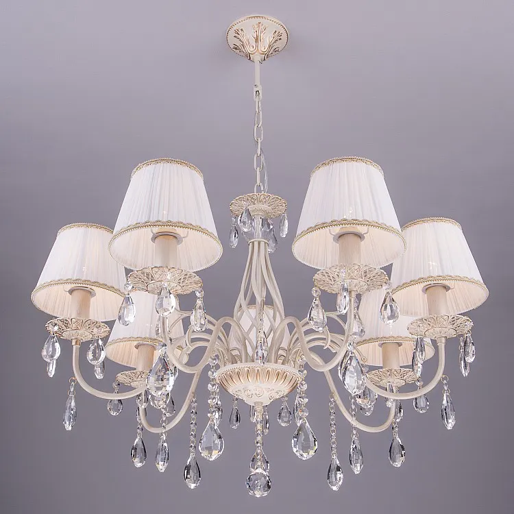 Светильник подвесной Eurosvet Amelia 3637/7 белый с золотом / прозрачный хрусталь