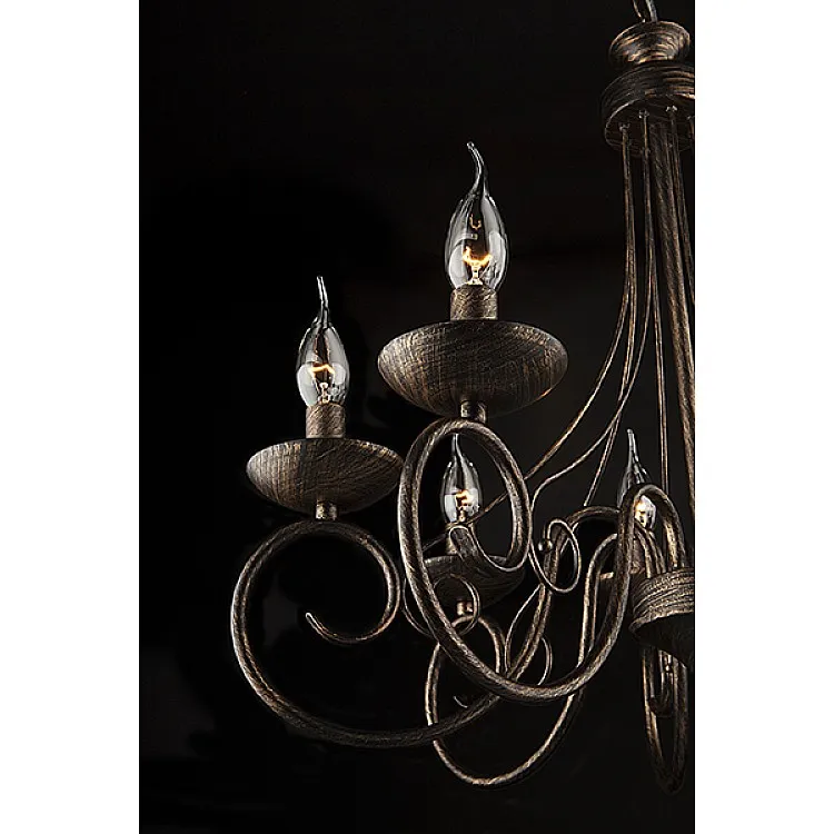 Светильник подвесной Eurosvet Provence 22404/8 черный с золотом