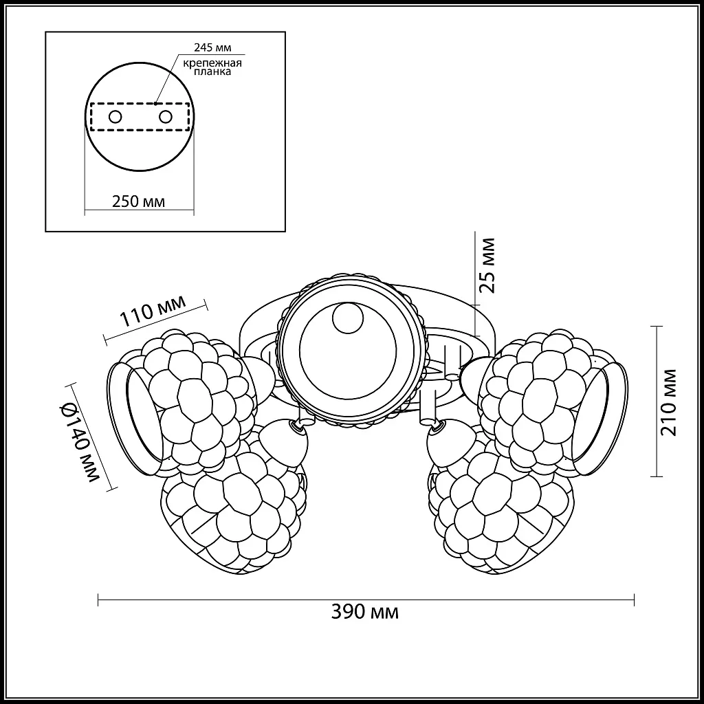 Люстра потолочная Lumion Federro 3058/5C
