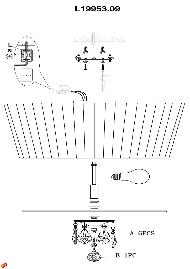 Люстра потолочная L'Arte Luce Palermo L19953.09