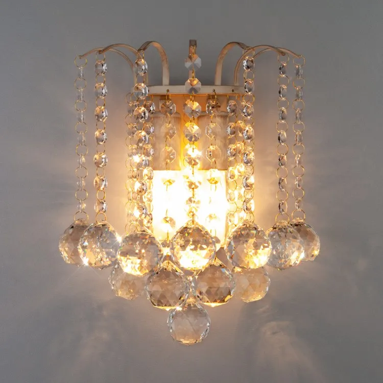 Бра Eurosvet Ostiniya 3299/2 белый с золотом / прозрачный хрусталь