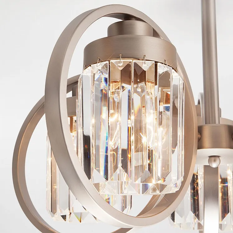 Светильник потолочный Eurosvet Loraine 10095/5 сатин-никель/прозрачный хрусталь Strotskis