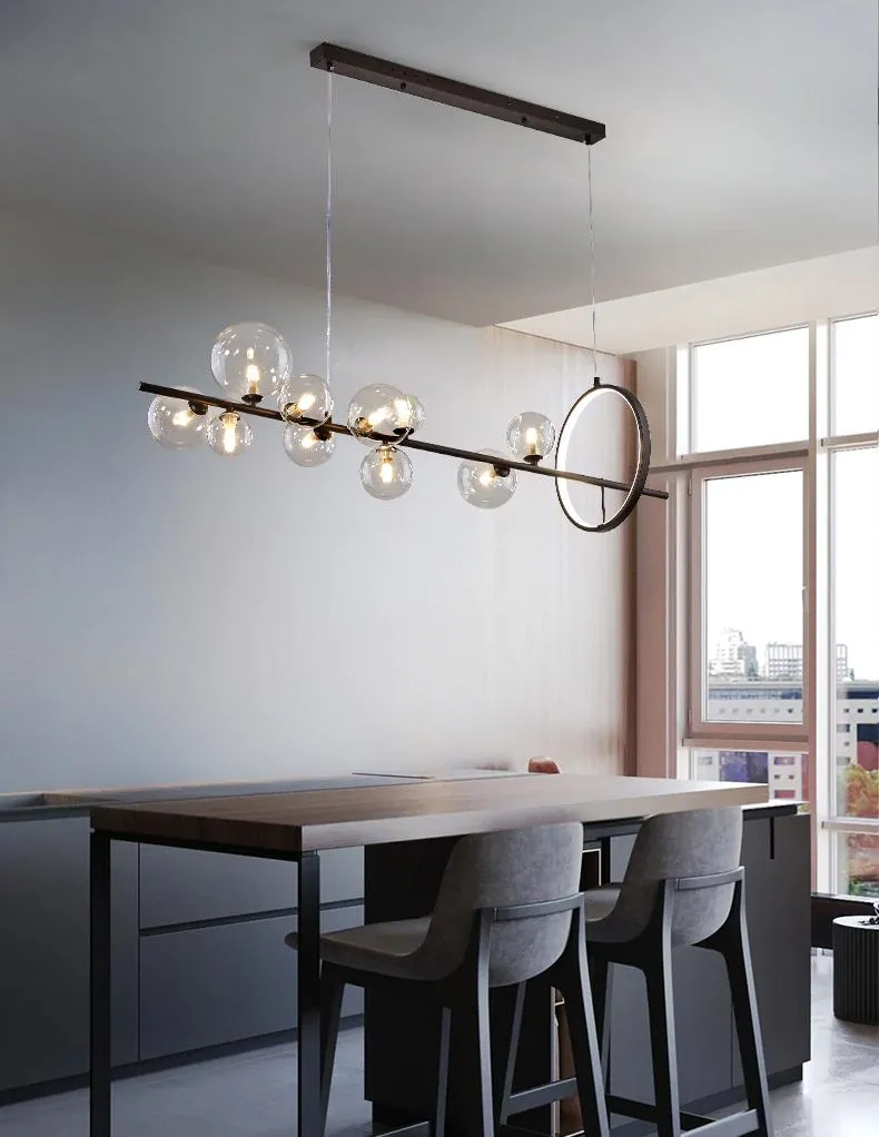 Люстра подвесная Delight Collection Art Deco Bubble KG1233P-10 black/clear