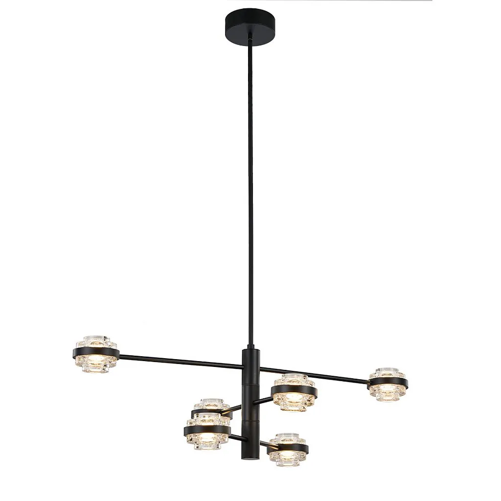 Люстра на штанге Delight Collection Indiana MX22030002-6A black/clear