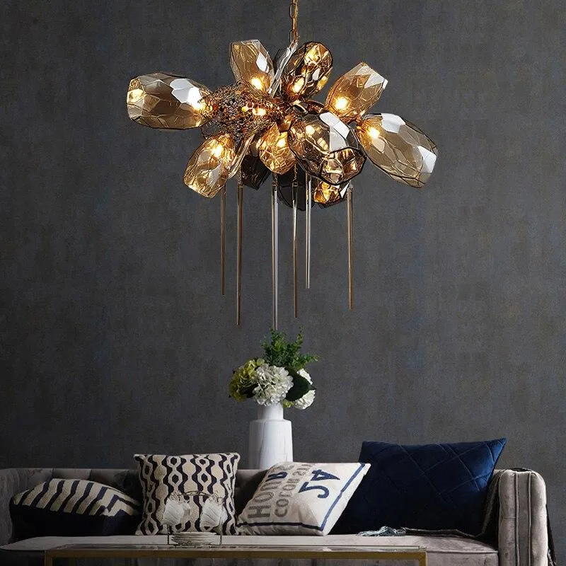 Люстра подвесная Delight Collection Britannica 8898P/AL gold/smoky