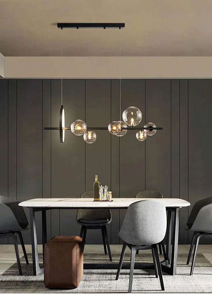 Люстра подвесная Delight Collection Art Deco Bubble KG1233P-7 black/clear