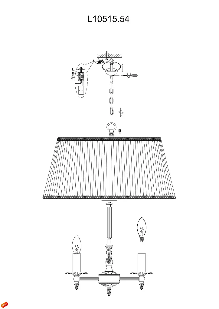 Люстра подвесная L'Arte Luce Bianco L10515.54