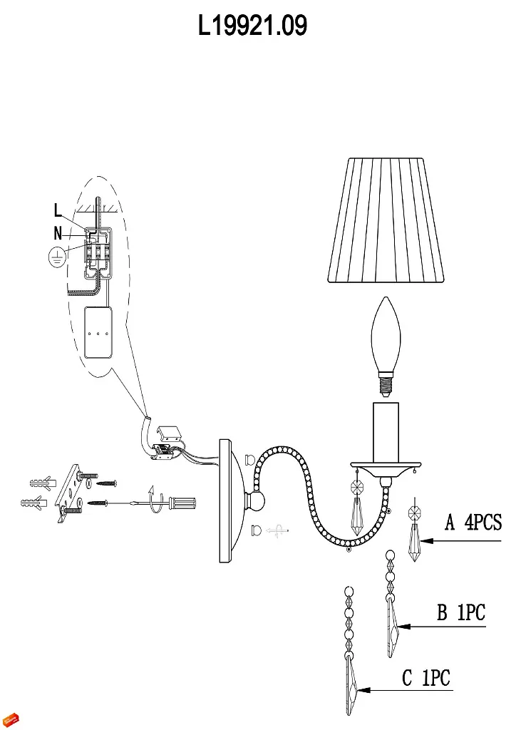 Бра L'Arte Luce Palermo L19921.09