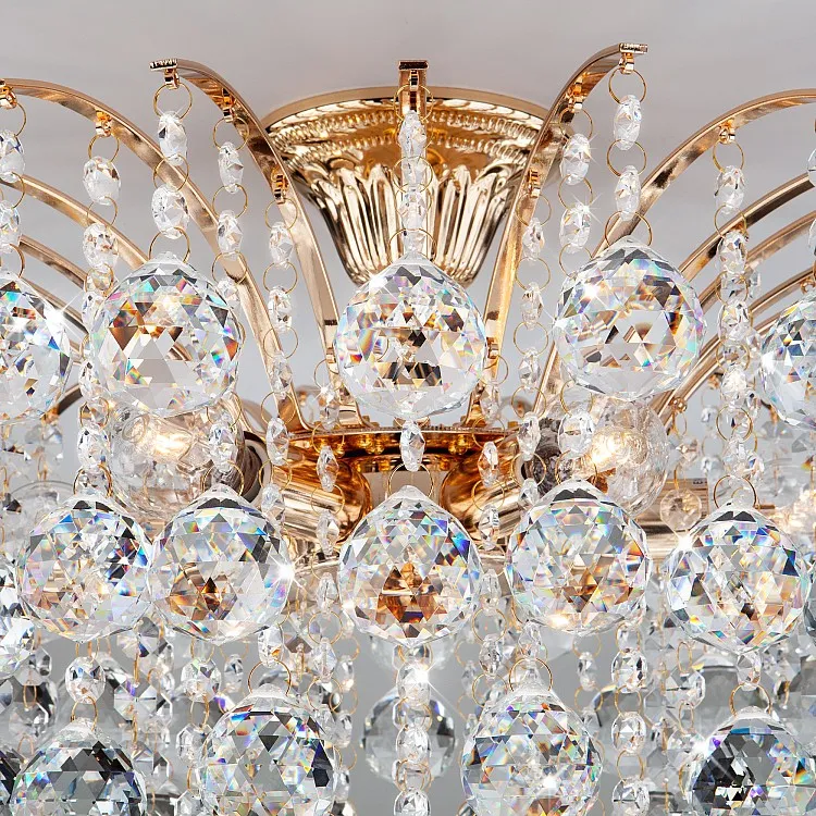 Светильник потолочный Eurosvet Ostiniya 3299/6 золото / прозрачный хрусталь